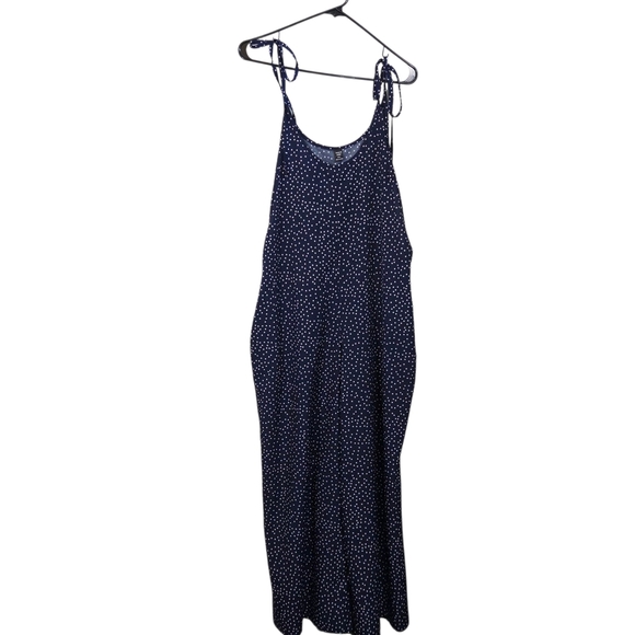 SHEIN Navy Polka Dot Wide Leg Jumpsuit Size 0XL - Picture 1 of 6